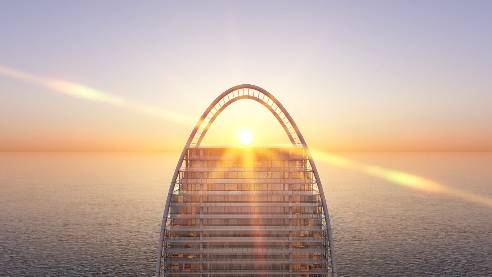 Sunset through the tower crown