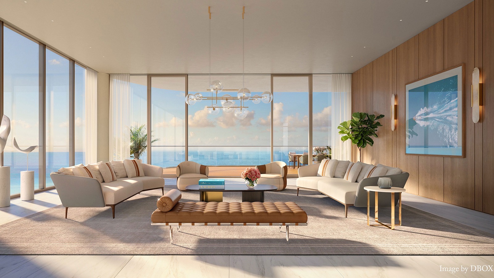 Living room facing the ocean