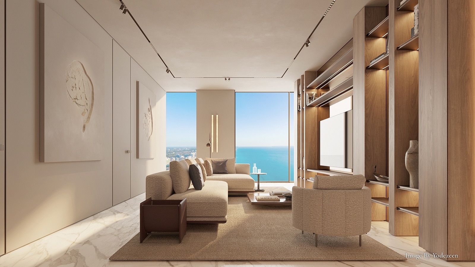 Living room with ocean views