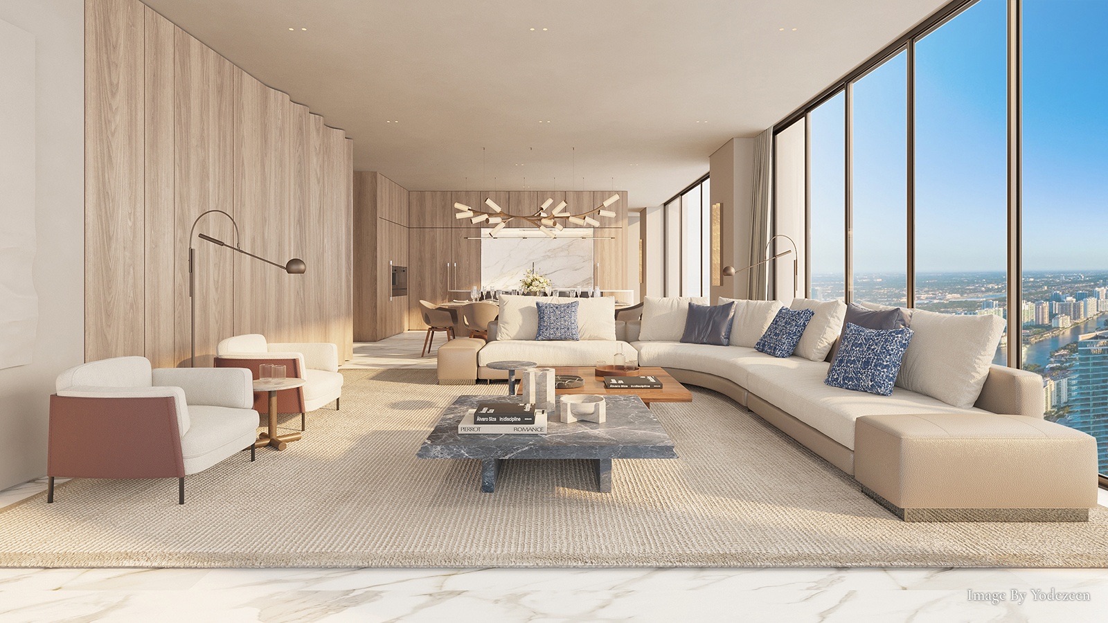 Living room with Intracoastal views