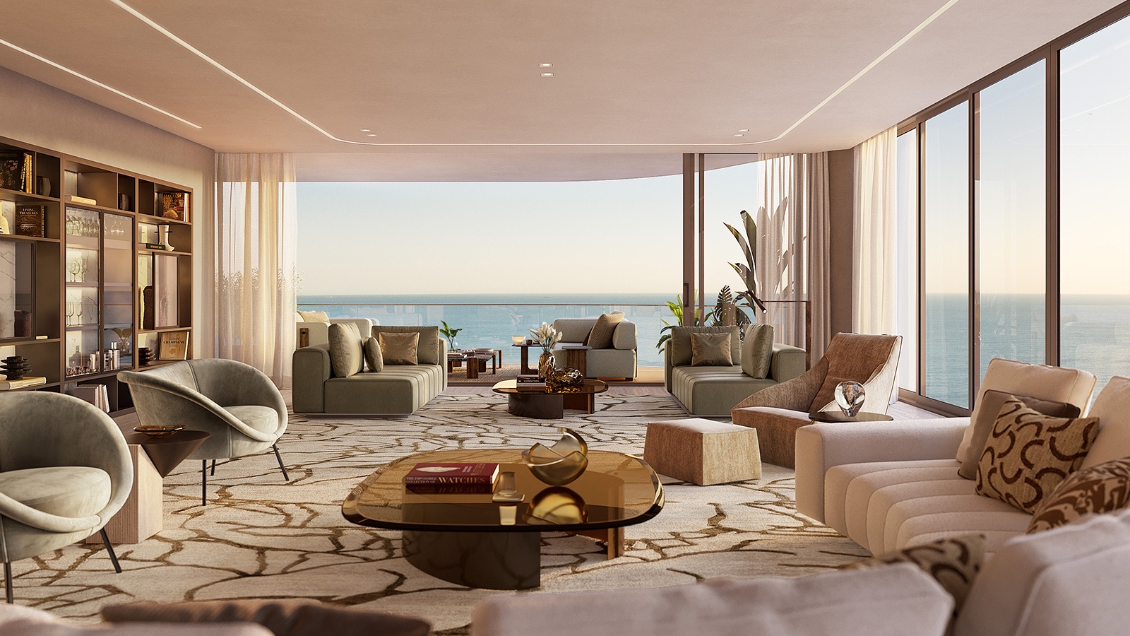 Living room facing the ocean
